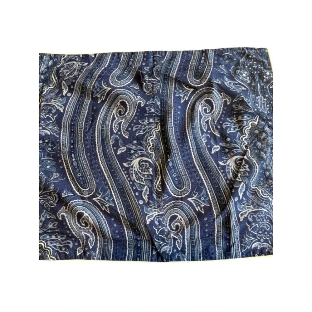 Set of 2 Ralph Lauren PUTNEY Blue Paisley Pillow Shams Standard